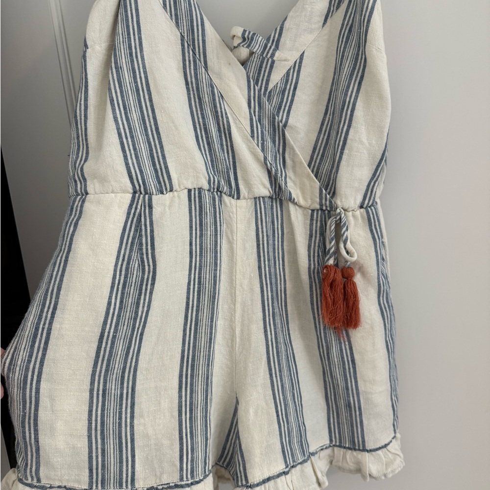 Tularosa Blue and White Striped Romper - Picture 5 of 8